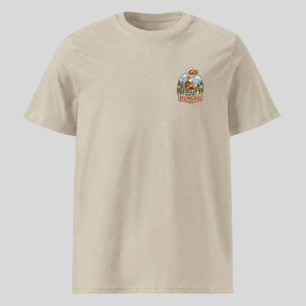 Bergluft macht hungrig Unisex T-Shirt mit Brustdruck, Kraxelgaudi