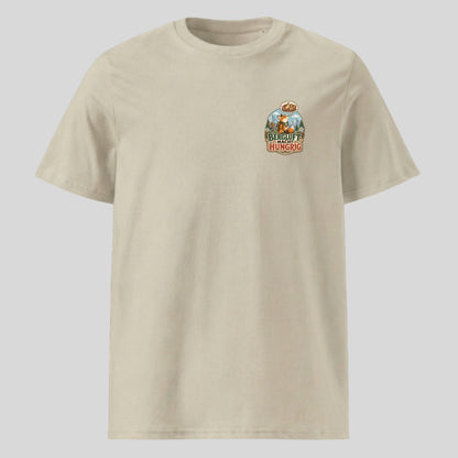 Bergluft macht hungrig Unisex T-Shirt mit Brustdruck, Kraxelgaudi