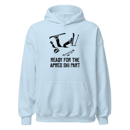 Ready for Apres Ski Hoodie mit Apres-Ski-Spruch, Print Nahaufnahme