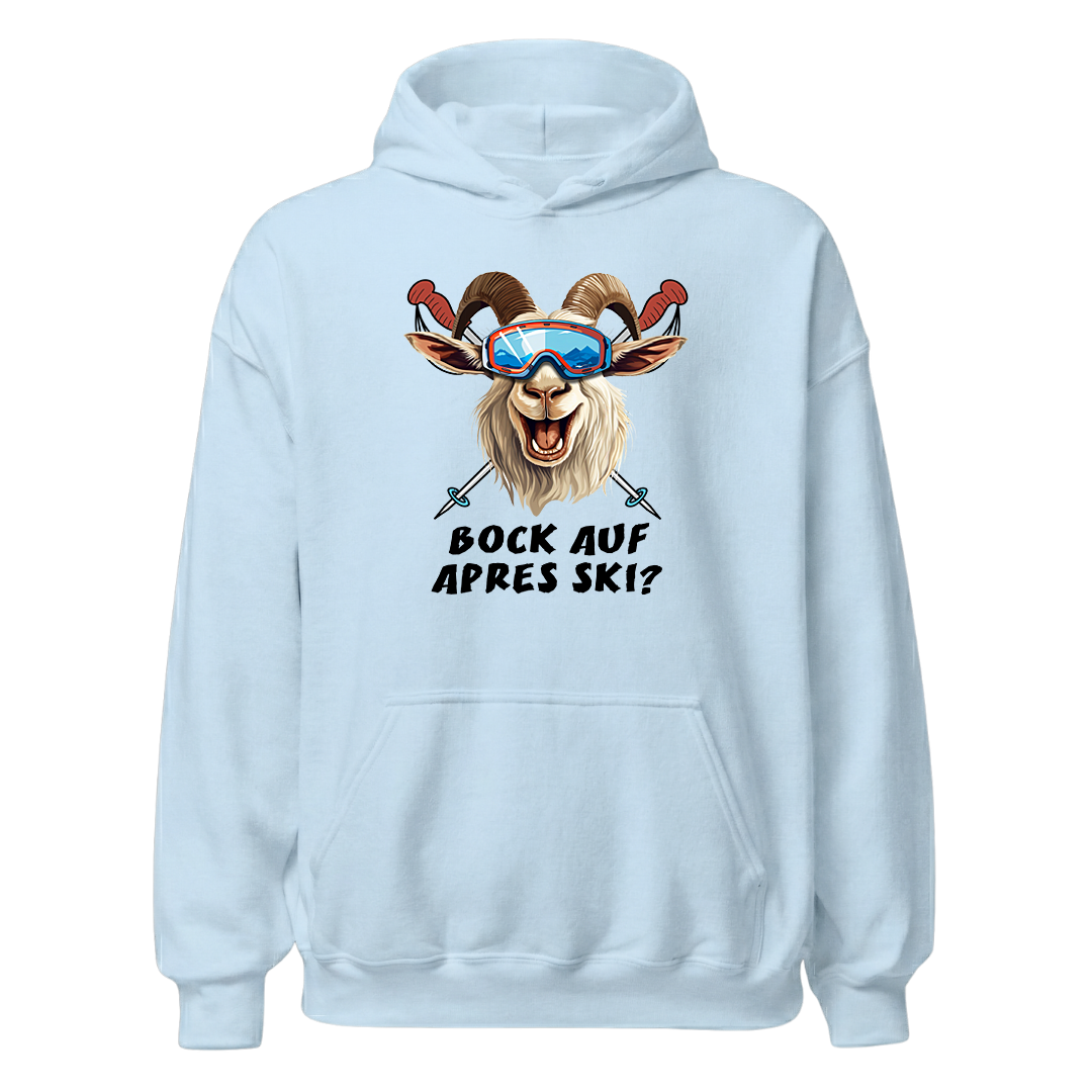 Bock auf Après Ski Hoodie mit Après-Ski-Spruch, Print Nahaufnahme