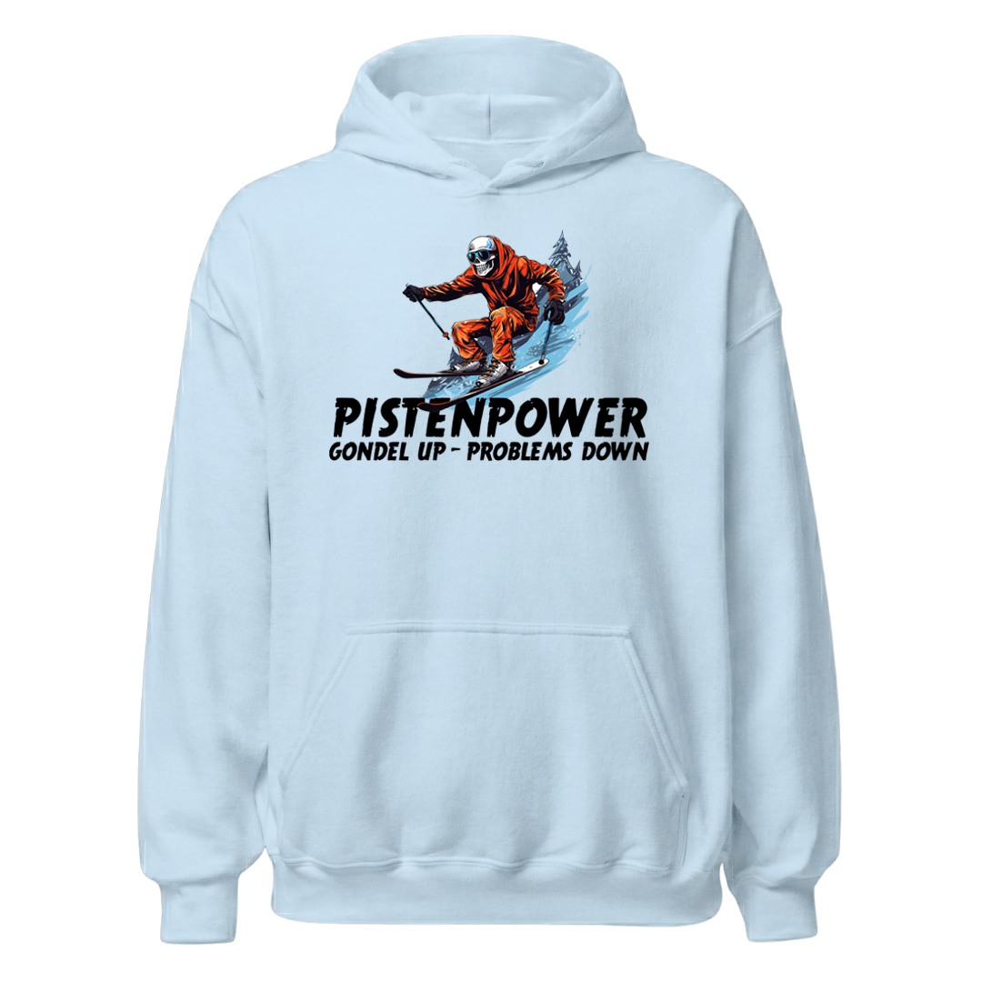 Pistenpower Hoodie mit Apres-Ski-Motiv, Print Nahaufnahme
