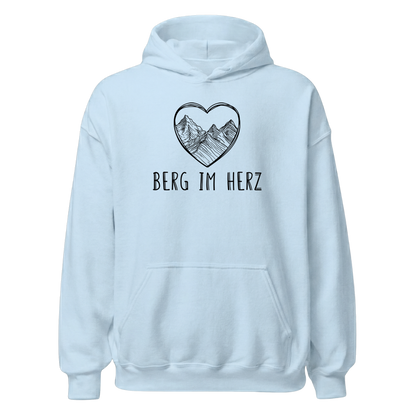 Berg im Herz Hoodie mit Bergmotiv, Print Nahaufnahme