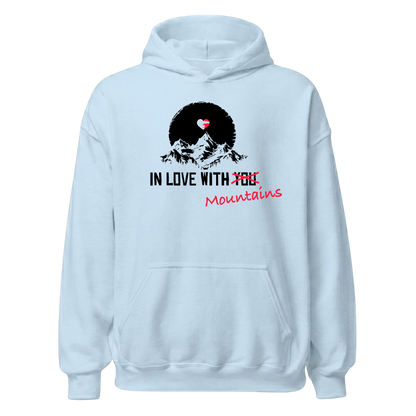 Mountainlove Hoodie mit Berg-Motiv, Print Nahaufnahme