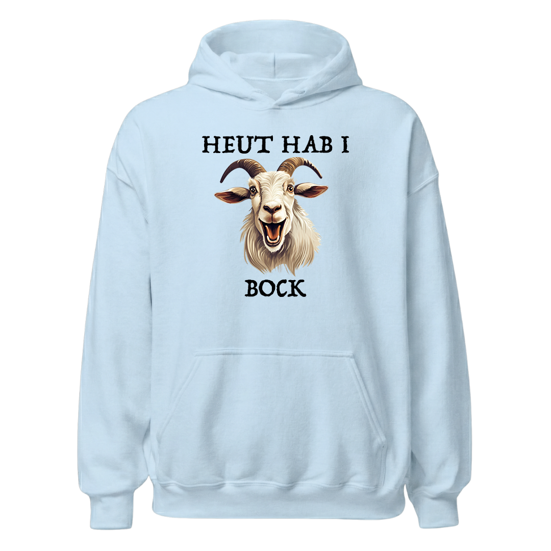 Bock Hoodie mit bayrischem Spruch, Print Nahaufnahme