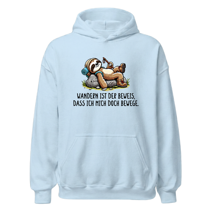 Der Beweis Hoodie mit Wanderspruch, Print Nahaufnahme