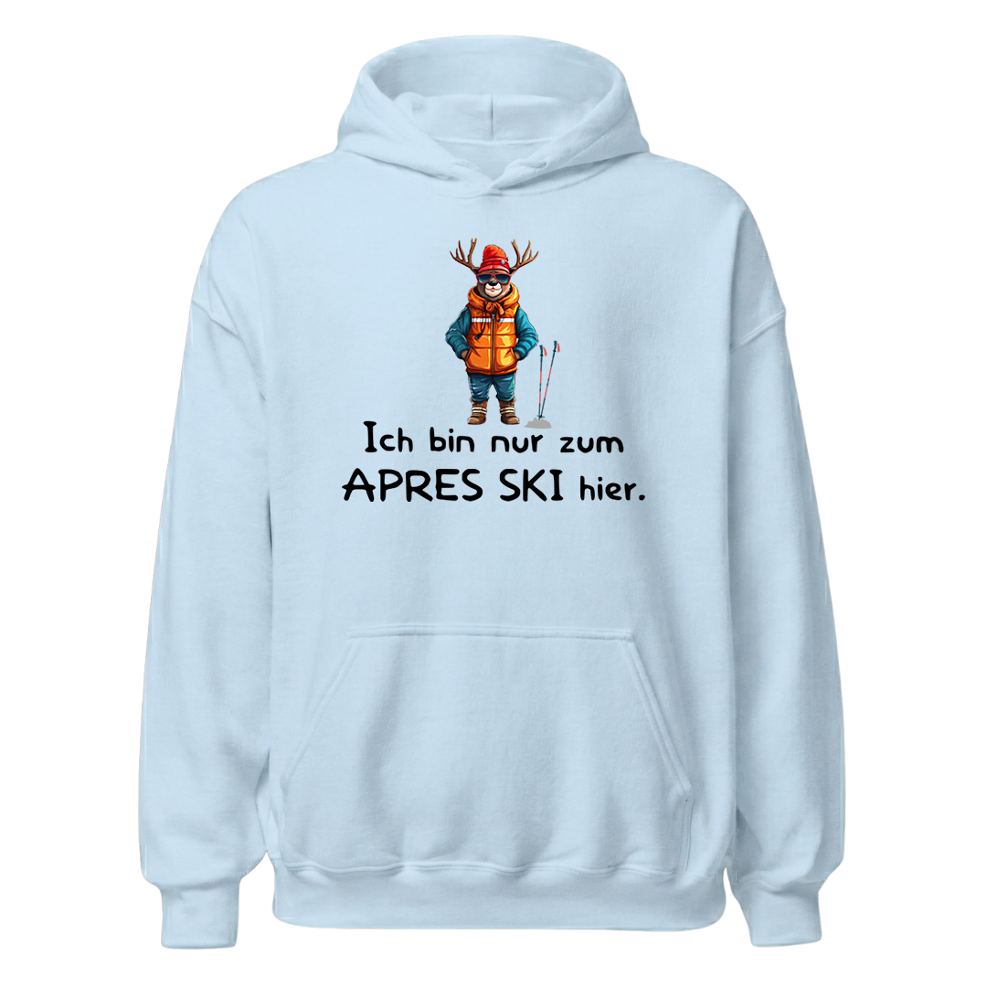Après Ski Fanatiker Hoodie mit Après-Ski-Spruch, Print Nahaufnahme