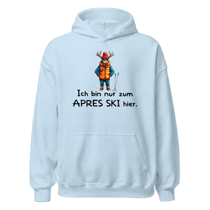 Après Ski Fanatiker Hoodie mit Après-Ski-Spruch, Print Nahaufnahme