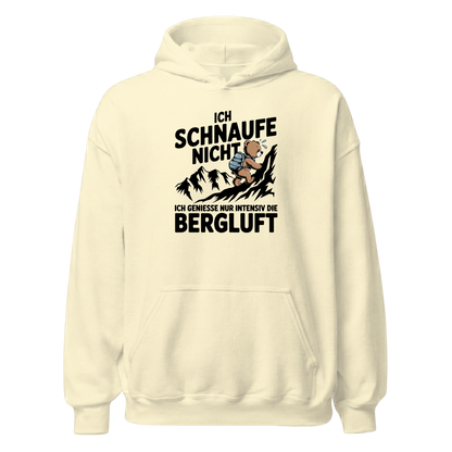 Bergluft Hoodie Unisex mit Berg-Spruch, Farbvariante