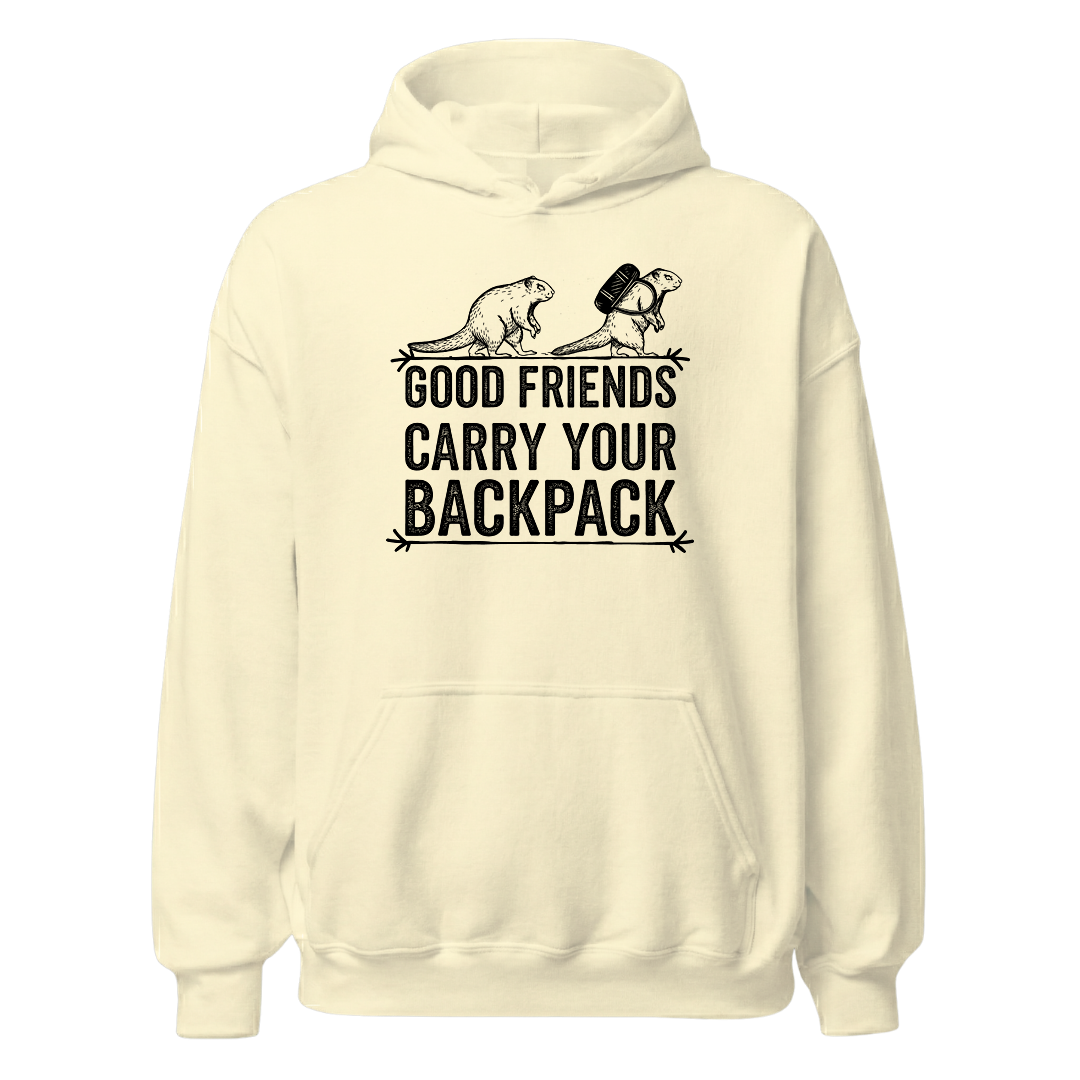 Gute Freunde Hoodie mit Berg-Spruch, Farbvariante