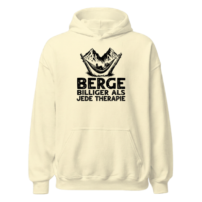 Bergtherapie Hoodie mit Berg-Spruch, Farbvariante