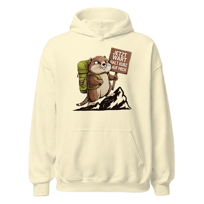 Warte kurz Hoodie Unisex mit Murmeltier-Motiv, Farbvariante