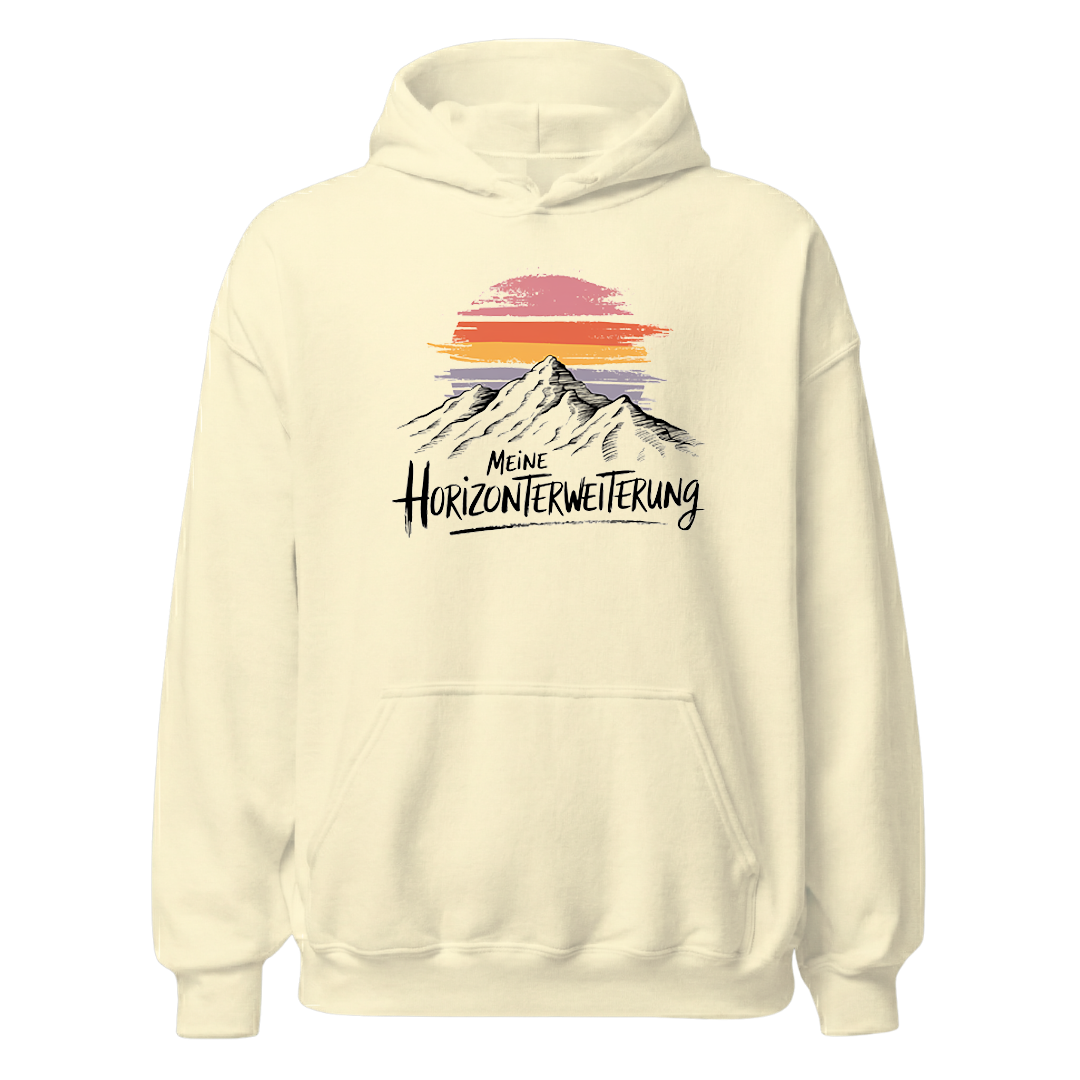 Horizont Hoodie mit Berg-Spruch, Farbvariante