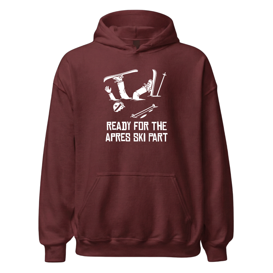 Ready for Apres Ski Hoodie mit Apres-Ski-Spruch, Detailansicht
