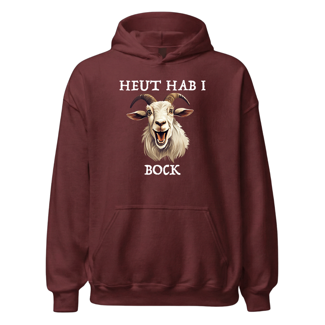 Bock Hoodie mit bayrischem Spruch, Detailansicht
