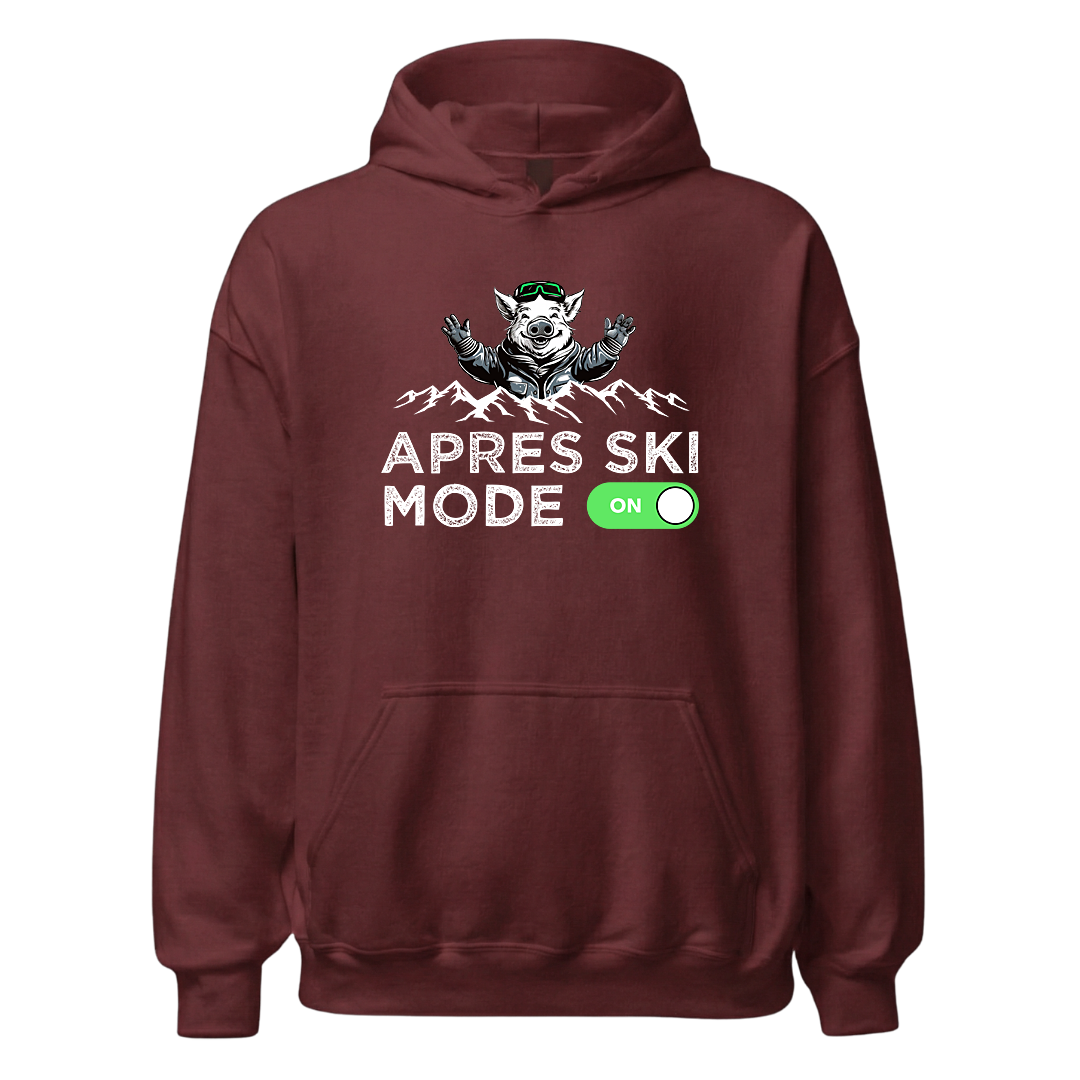 Après Ski Mode Hoodie mit Après-Ski-Spruch, Detailansicht