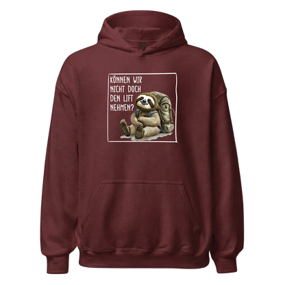 Lift Hoodie Unisex mit Faultier-Motiv, Detailansicht