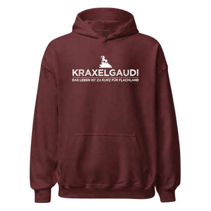 Kraxelgaudi Hoodie Unisex mit Marken-Motiv, Detailansicht