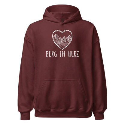 Berg im Herz Hoodie mit Bergmotiv, Detailansicht