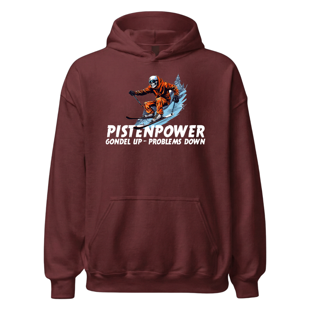 Pistenpower Hoodie mit Apres-Ski-Motiv, Detailansicht