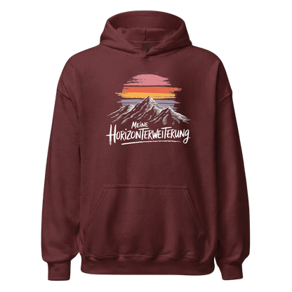 Horizont Hoodie mit Berg-Spruch, Detailansicht