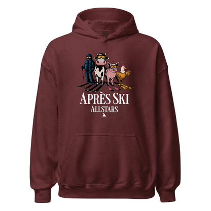 Après Ski Allstars Hoodie mit Après-Ski-Spruch, Detailansicht