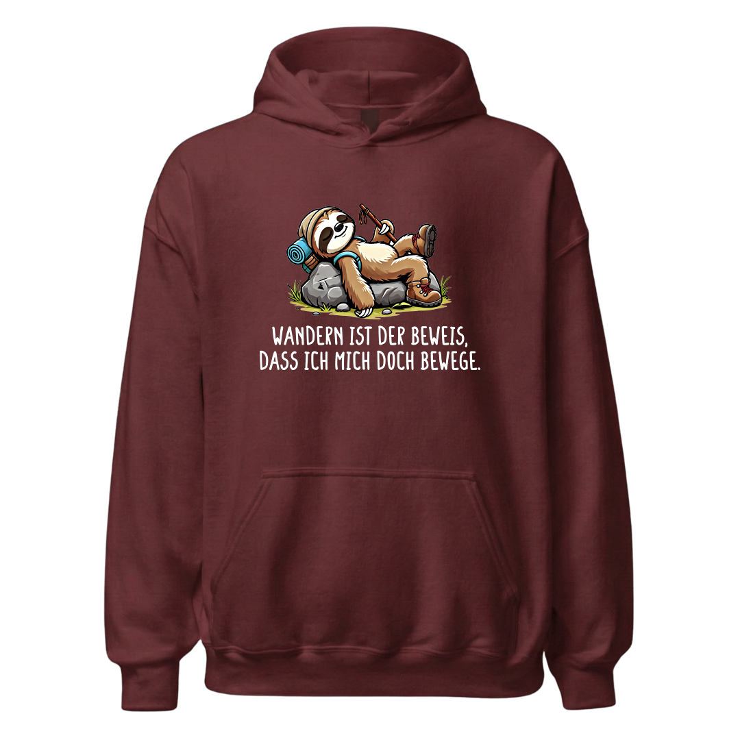 Der Beweis Hoodie mit Wanderspruch, Detailansicht