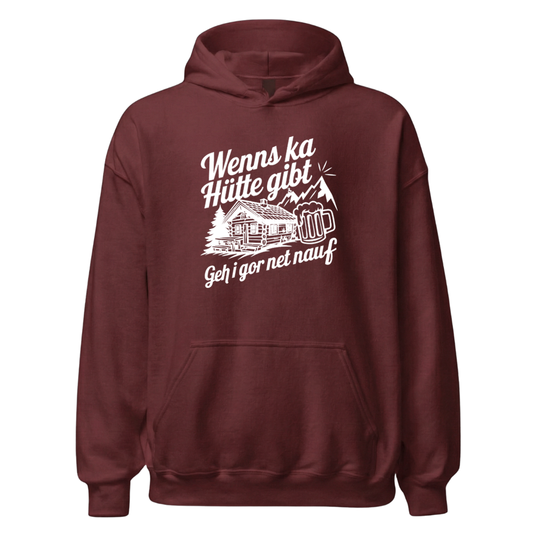 Ka Hütte Hoodie mit bayrischem Spruch, Detailansicht