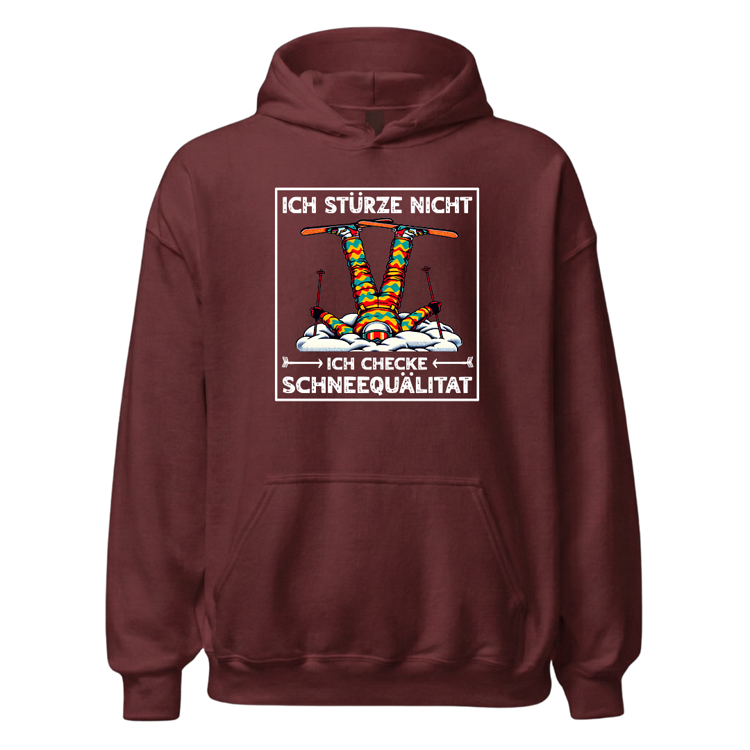 Schneequalität Hoodie mit Après-Ski-Spruch, Detailansicht