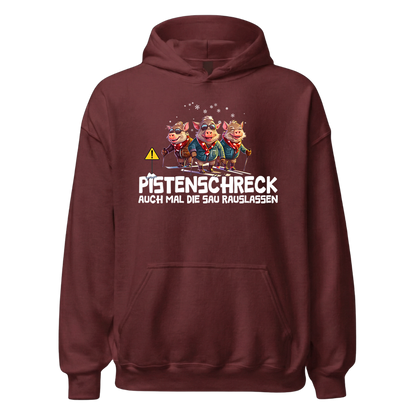 Pistenschreck Hoodie mit Apres-Ski-Motiv, Detailansicht