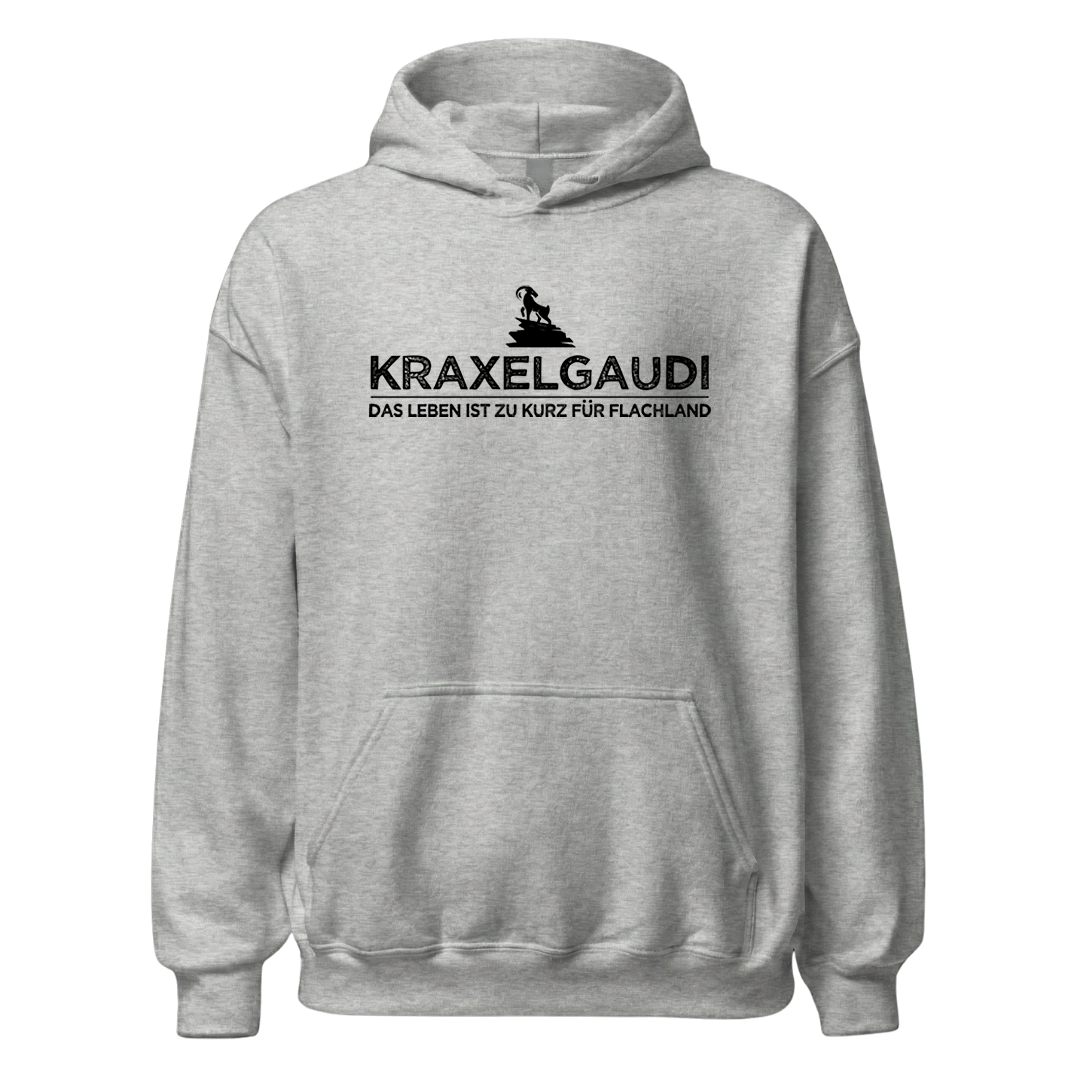 Kraxelgaudi Hoodie Unisex mit Marken-Motiv, Produktansicht