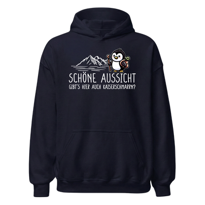 Schöne Aussicht Hoodie mit Wanderspruch, Designdetail