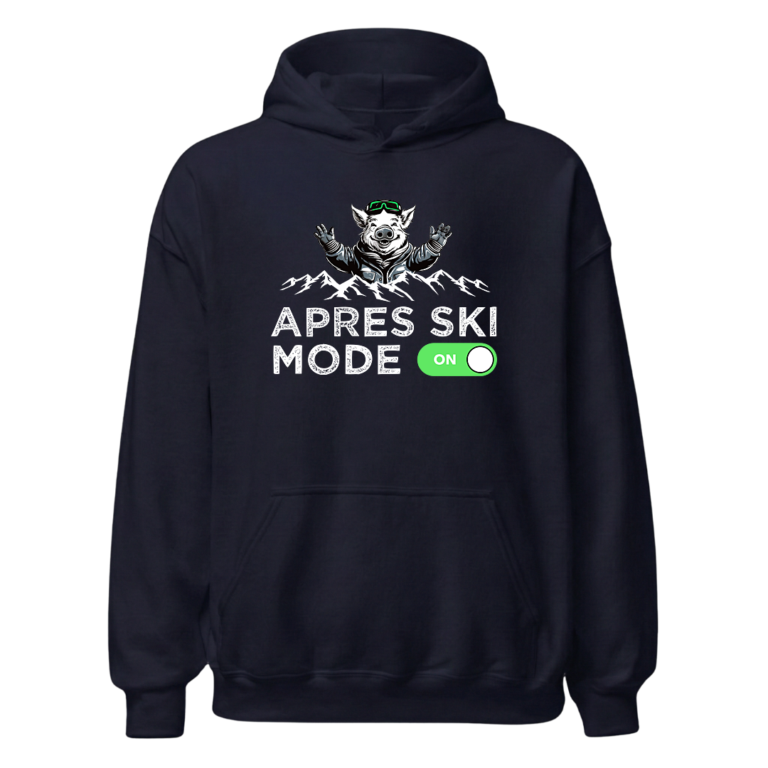 Après Ski Mode Hoodie mit Après-Ski-Spruch, Designdetail