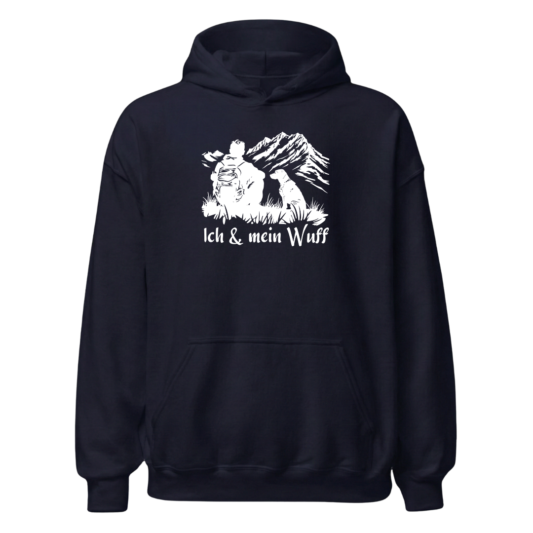 Ich & mein Wuff Hoodie mit Hundemotiv, Designdetail