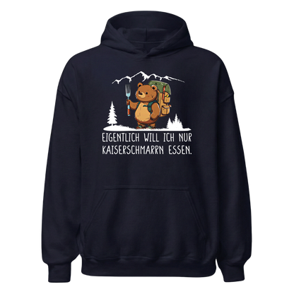 Kaiserbär Hoodie Unisex mit Kaiserschmarrn-Spruch, Designdetail