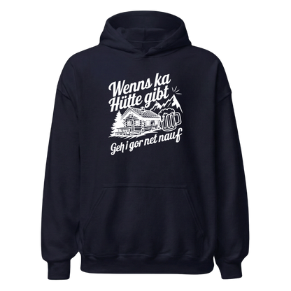 Ka Hütte Hoodie mit bayrischem Spruch, Designdetail