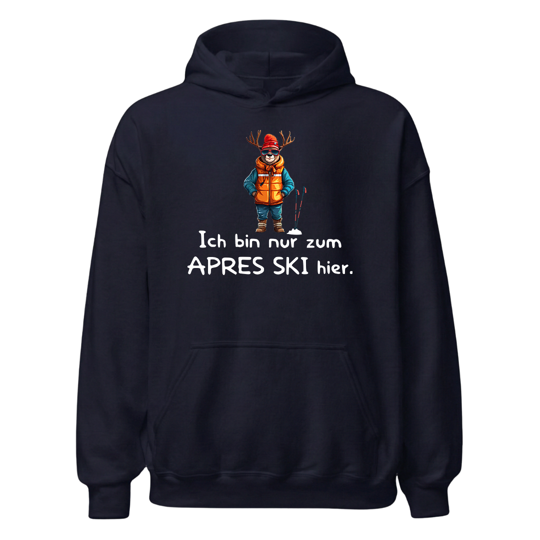 Après Ski Fanatiker Hoodie mit Après-Ski-Spruch, Designdetail