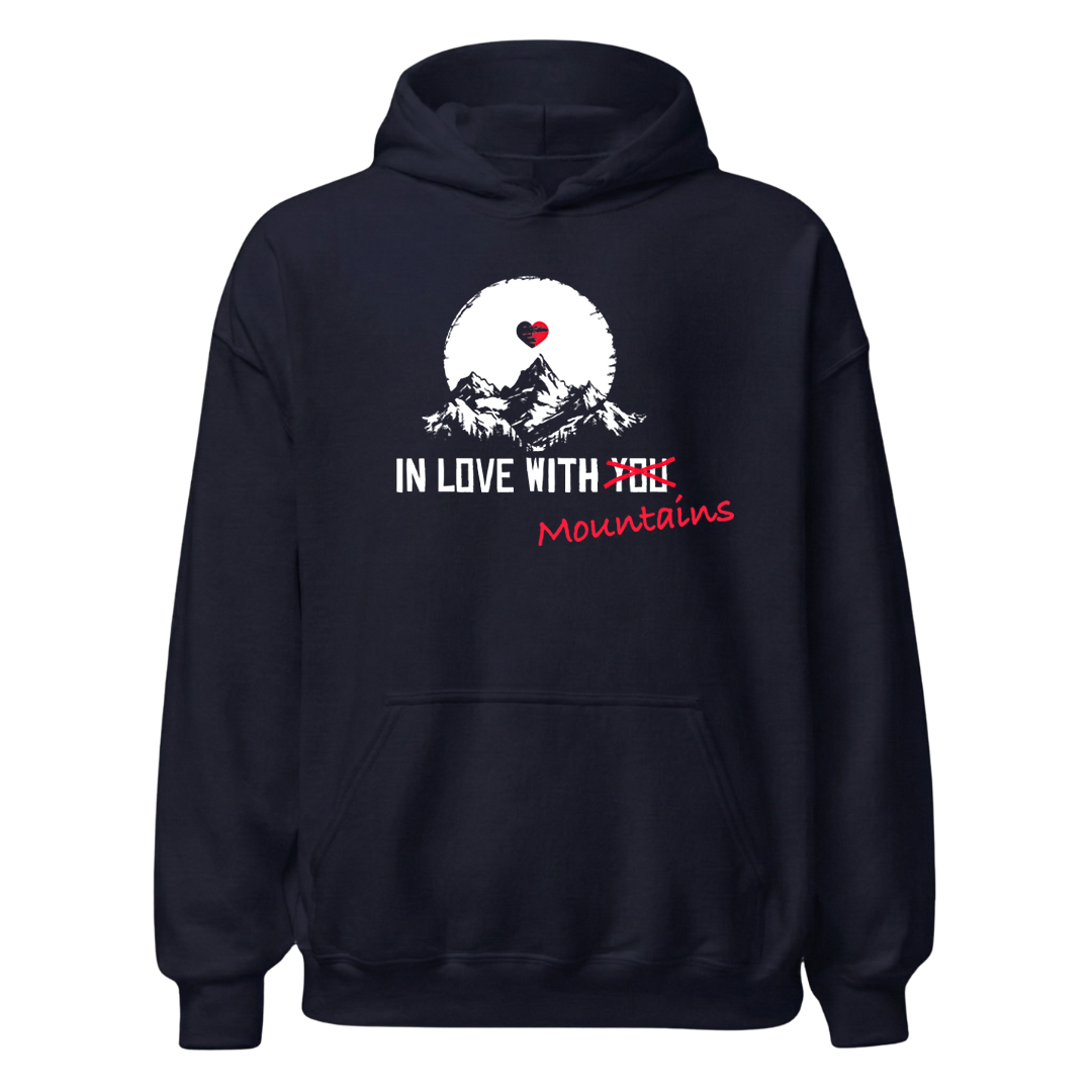 Mountainlove Hoodie mit Berg-Motiv, Designdetail
