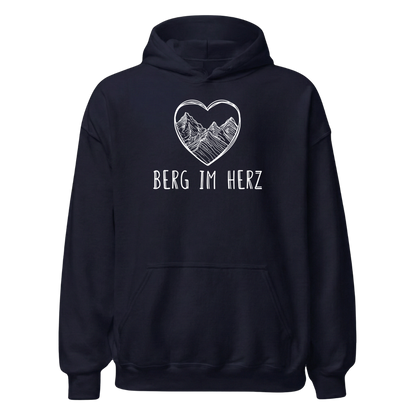 Berg im Herz Hoodie mit Bergmotiv, Designdetail