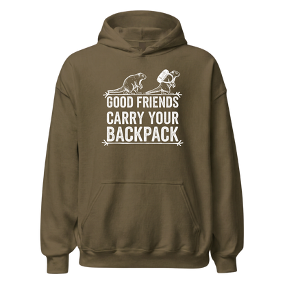 Gute Freunde Hoodie mit Berg-Spruch, weitere Ansicht
