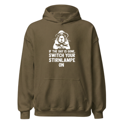 Stirnlampe Hoodie mit Wander-Spruch, weitere Ansicht