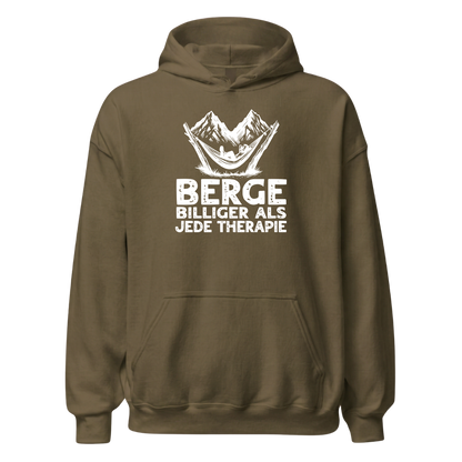 Bergtherapie Hoodie mit Berg-Spruch, weitere Ansicht