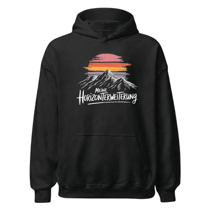 Horizont Hoodie mit Berg-Spruch, Frontansicht