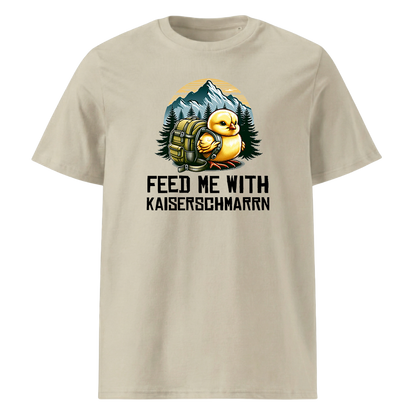 Feed Me T-Shirt Unisex mit Schriftzug, Farbvariante