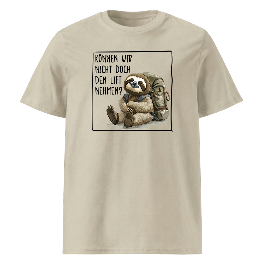 Lift T-Shirt Unisex mit Faultier-Motiv, Farbvariante