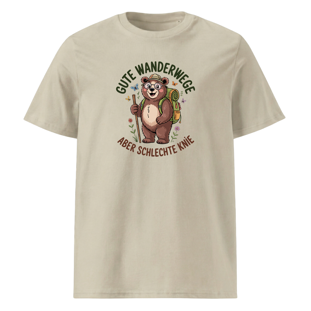 Gute Wanderwege aber schlechte Knie T-Shirt Unisex mit Spruch-Motiv, Farbvariante