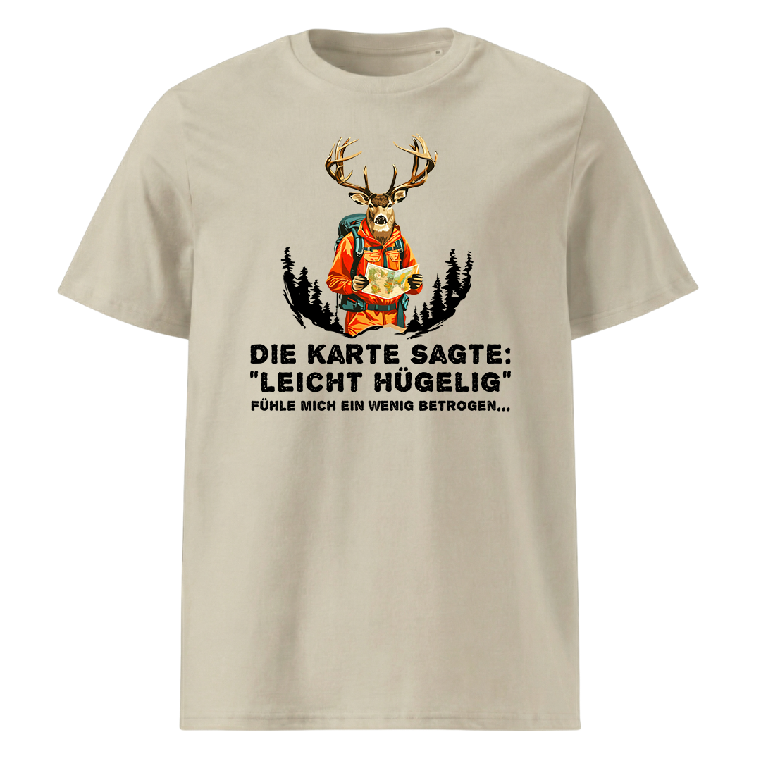 Leicht Hügelig T-Shirt Unisex mit Schriftzug, Farbvariante