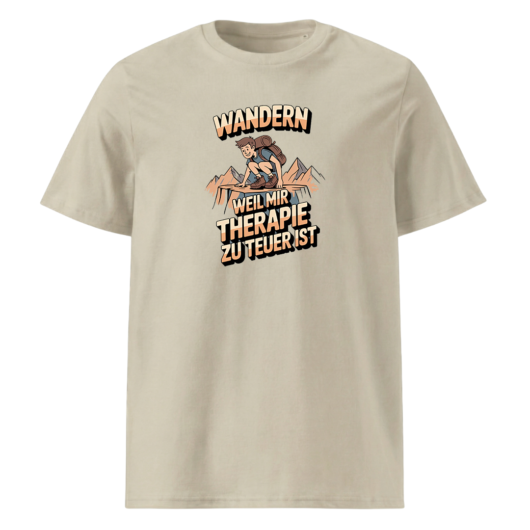 Wandern weil Therapie zu teuer ist T-Shirt Unisex mit Spruch, Farbvariante