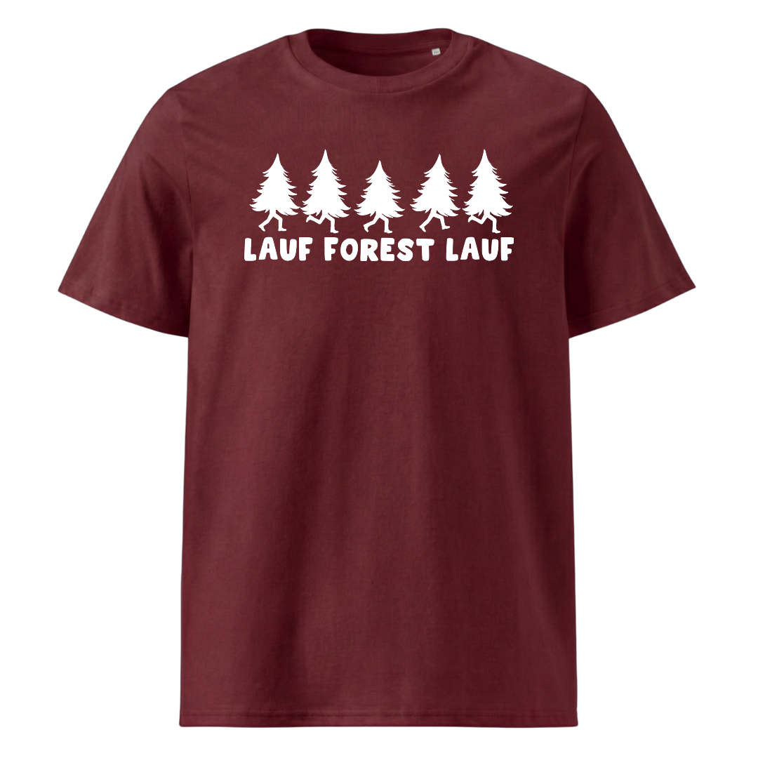 Lauf Forest T-Shirt Unisex mit Berg-Motiv, Print Nahaufnahme