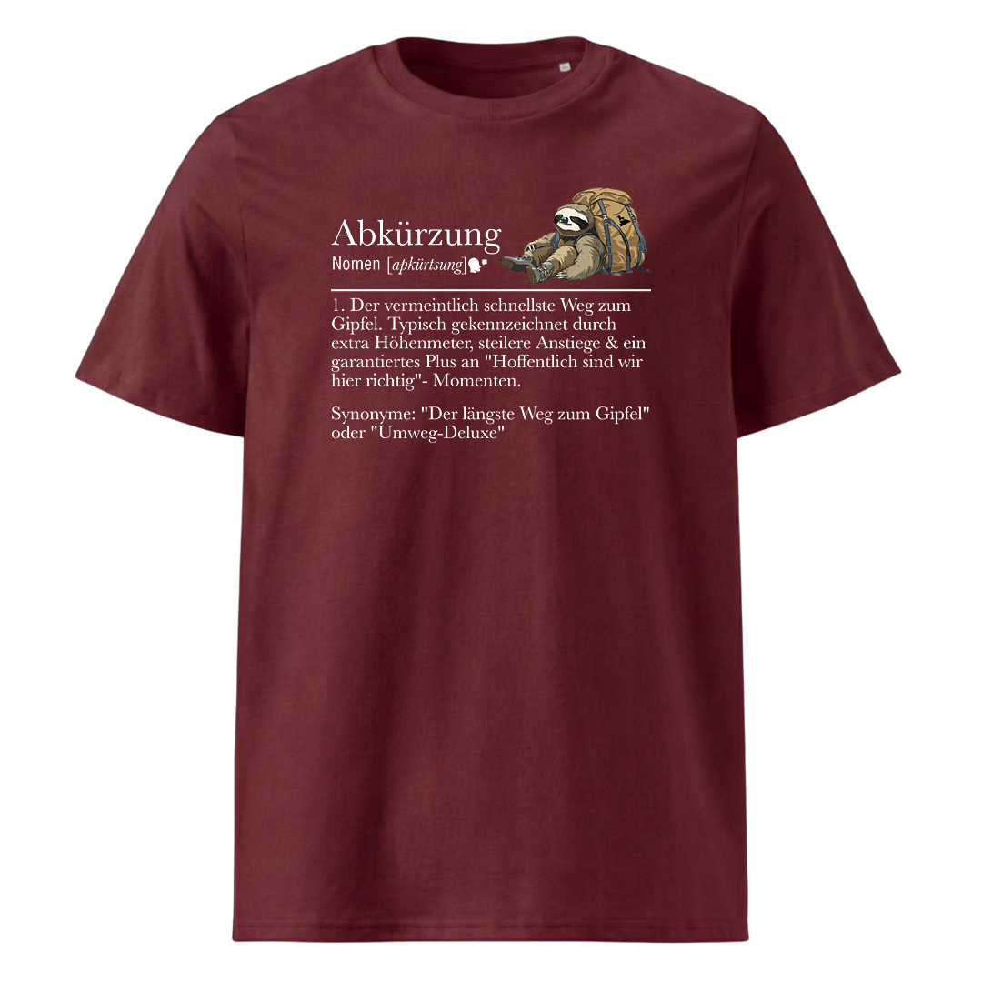 Meine Abkürzung T-Shirt Unisex mit lustigem Spruch, Print Nahaufnahme