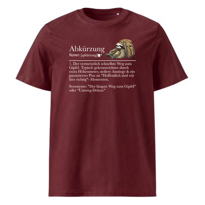 Meine Abkürzung T-Shirt Unisex mit lustigem Spruch, Print Nahaufnahme